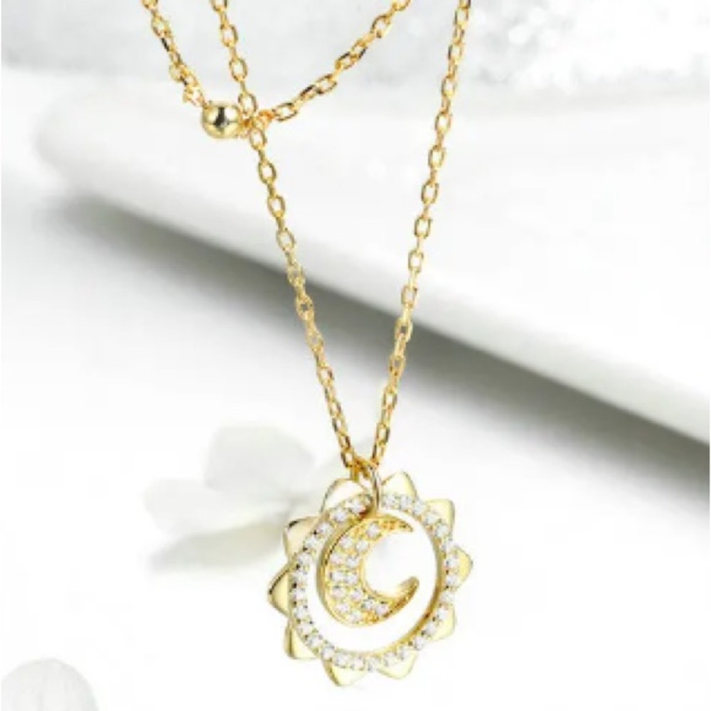 Gold Necklace, Sun, Stars, Celestial, Gold Jewelry, Women’s Gift Idea, Necklace
